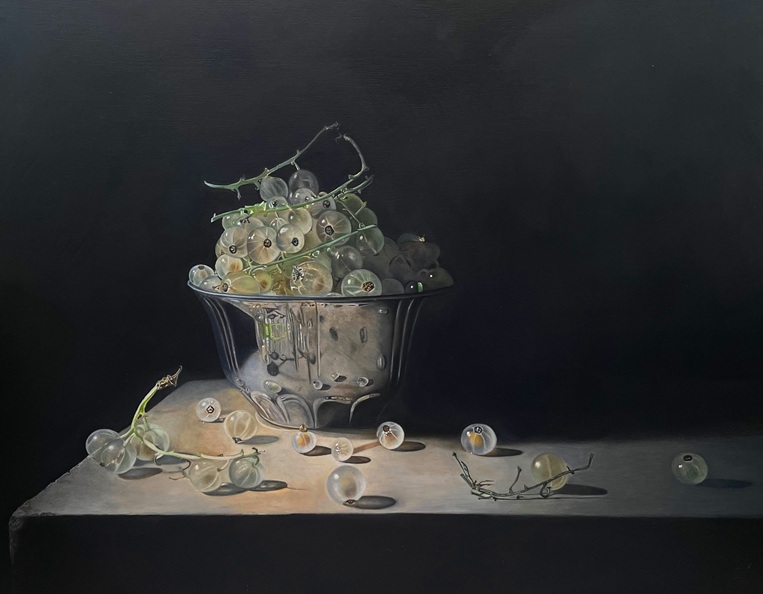 Little Gems, 2024 – Still life oil painting on panel, 32 x 41 cm – Ginny Page